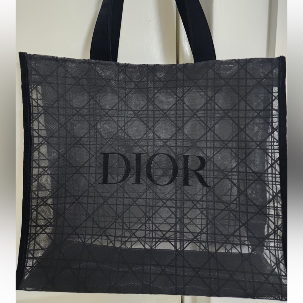 Dior Black Mesh Tote Bag